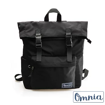 【OMNIA】日系街頭學院風大容量尼龍後背包(3色) 黑