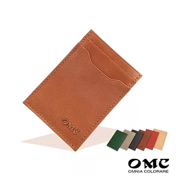 【OMC】義大利植鞣牛皮直式卡片夾悠遊卡夾(6色)咖啡