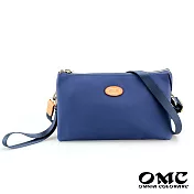 【OMC】時尚風範三層式小包手拿包斜背包(5色) 藍