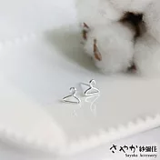 【Sayaka紗彌佳】925純銀個性甜美風格迷你小衣架造型耳環 -單一款式