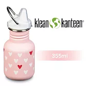 【美國Klean Kanteen】幼童窄口不鏽鋼吸嘴瓶-355ml紅心心