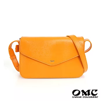 【OMC】時尚名模信封式牛皮側背小方包(橘色)