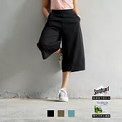 台灣製抗UV專利涼感纖維純色寬褲L黑色