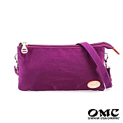 【OMC】輕便防潑水尼龍貼身手拿包斜背包(9色) 紫色
