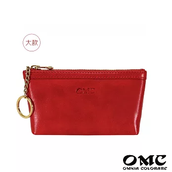 【OMC】Fronts實用牛皮卡片包鑰匙包零錢包(6色) 紅色
