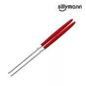 【韓國sillymann】 100%鉑金矽膠精品手感筷子紅色