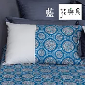 【麗塔寢飾】40支紗精梳棉 美式信封枕套組 Jazz- 藍色
