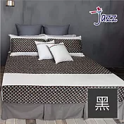 【麗塔寢飾】40支紗精梳棉 雙人加大床包枕套三件組 Jazz- 黑色