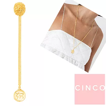 CINCO 葡萄牙精品 Gigi necklace 925純銀鑲24K金硬幣項鍊 世界地圖款 65公分