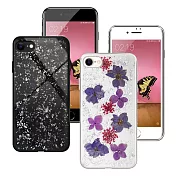 CITYBOSS for iPhone SE2 4.7吋 璀璨花紛全包防滑保護殼-紫蕊 銀箔飛燕 兩款任選銀箔飛燕