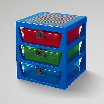 丹麥LEGO 樂高三層抽屜收納遊戲組經典藍