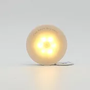 電池式便攜磁吸觸控LED圓形小夜燈(1入)黃光
