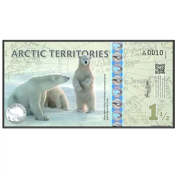 【耀典真品】北極熊 1½ 元 塑膠單鈔