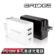 iBRIDGE PD急速雙USB充電器 白