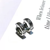【Eli Jewelry】義大利進口正14K金 簡約雙面雕刻厚C型14K白金圓圈耳環 (附金飾保證卡 金重0.40錢)