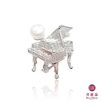BILLY KING 貝麗晶 【樂器系列-54】(BK154) 鋼琴珍珠胸針