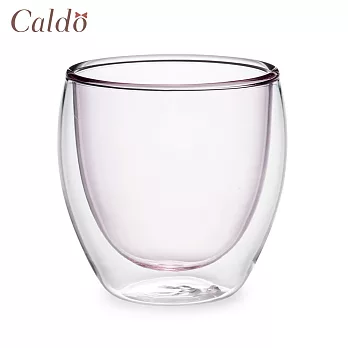 【Caldo卡朵生活】手感蛋形雙色隔熱玻璃咖啡杯 250ML 柔粉