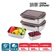 【CookPower鍋寶】316不鏽鋼保鮮盒優選4入組(EO-BVS1451Z20853)