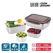 【CookPower鍋寶】316不鏽鋼保鮮盒精選4入組(EO-BVS1451115305)