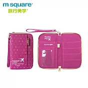 M Square短版拉鍊護照夾 點點系列-點點紅