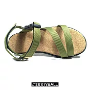 【Dogyball】簡單穿搭 輕鬆生活 輕量化軟木平底織帶涼鞋 橄欖綠US10.5橄欖綠