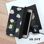 INJOYmall for iPad mini123 系列 Smart cover皮革平板保護套 無筆槽 柔白香氛花朵款