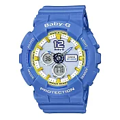 CASIO Baby-G系列 甜美風範時尚運動腕錶-藍x黃