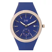 日本DW D3218 可愛輕盈小秒設計矽膠手錶 - 藍色