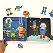 美國Petit Collage - 磁鐵遊戲盒 - 百變機器人