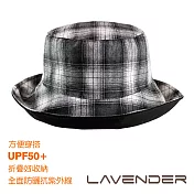 Lavender-日系漁夫雙面帽-午夜黑-可折疊收納