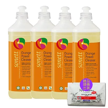 德國sonett律動 廚房油垢專用橘精4瓶組贈試用包3包(500ml瓶;贈品隨機)