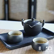 【陸寶LOHAS】陶然蓋碗茶器組 黑色仿石釉 內膽透明光滑釉 適合泡各茶品