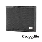 【Crocodile】Snapper布配皮系列零錢袋短夾 0103-10004 黑色