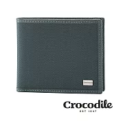 【Crocodile】Snapper布配皮系列 雙鈔短夾 0103-10005 藍色