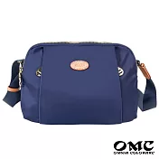 【OMC】日雜風休閒三主袋側背斜背包 藍色