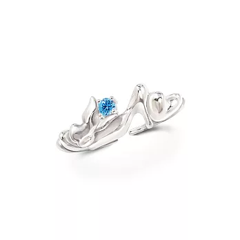 【LOTIN-仙度瑞拉-迪士尼正版授權】夢想成真玻璃鞋 純銀戒指 銀色
