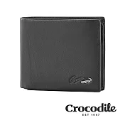 【Crocodile】Crocodile Noble系列拉鍊上翻短夾 0103-09403-01 黑色