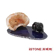 石頭記 療癒寶庫 (貔貅+迷你聚寶盆組) 辦公桌景觀擺飾藍瑪瑙
