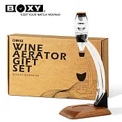 【BOXY】快速紅酒醒酒器 實木底盤 精緻禮盒套組 Wine Aerator Gift Box Set