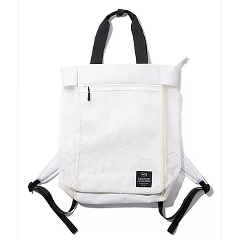 日本 KiU 112908 白色 側背後背2用大容量托特包: 一包變兩包, 內袋可抽出變防水購物袋