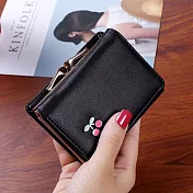 【L.Elegant】時尚水果少淑女短夾鈕扣零錢包(共三色)B788黑色