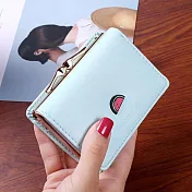 【L.Elegant】時尚水果少淑女短夾鈕扣零錢包(共三色)B788 淺綠色