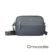 【Crocodile】Wind 2.0系列布配皮橫式斜背包 0104-08005 藍色