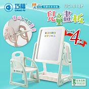 【CHIAO FU 巧福】多功能雙面可調式兒童畫板UC-013P(書桌/餐桌/畫板/畫架)兩色任選沁涼藍