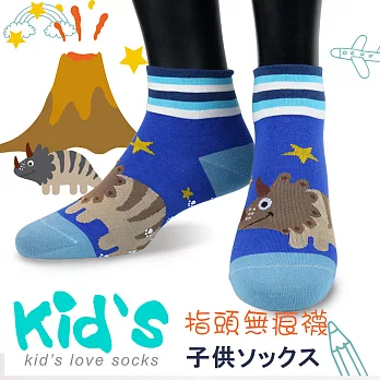 【kid】(3009)台灣製棉質義大利台無縫針織止滑童襪-6雙入寶藍色15-17CM