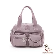 B.S.D.S冰山袋鼠 - 時光旅人 - 知性多夾層兩用手提包【B518-PR】  淡紫色