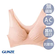 【日本GUNZE】蠶絲蛋白抗敏保濕無鋼圈內衣-(KB1155-CMB) M 膚