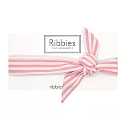英國Ribbies 兒童蝴蝶結髮帶-粉紅白條紋