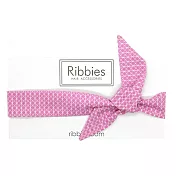 英國Ribbies 兒童蝴蝶結髮帶-粉紅幾何圖形