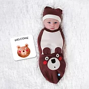 BABY joe - 穿套式實用造型包巾套組 - 愣愣噠棕熊寶寶愣愣噠棕熊寶寶